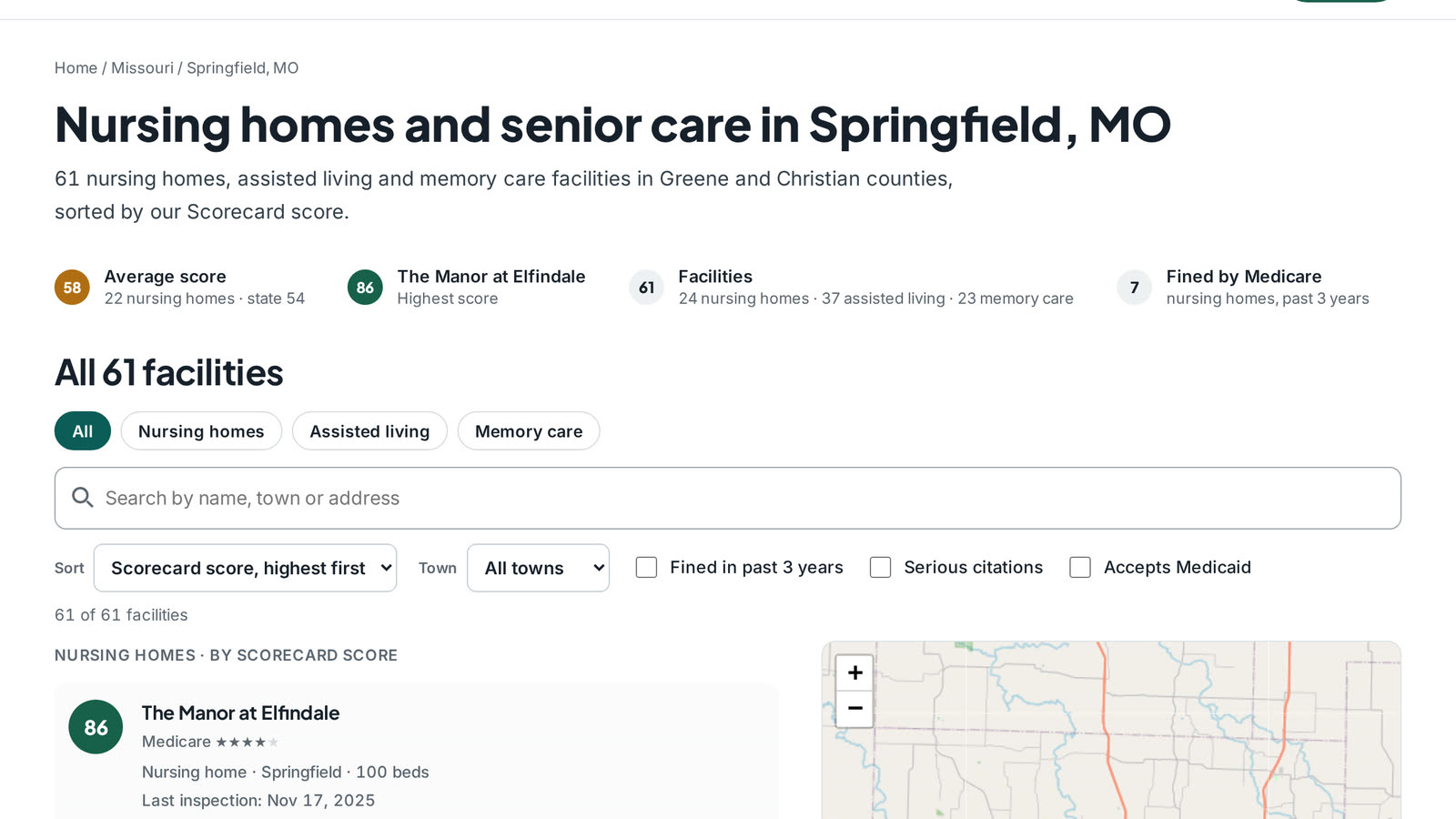 A Senior Care Scorecard city guide